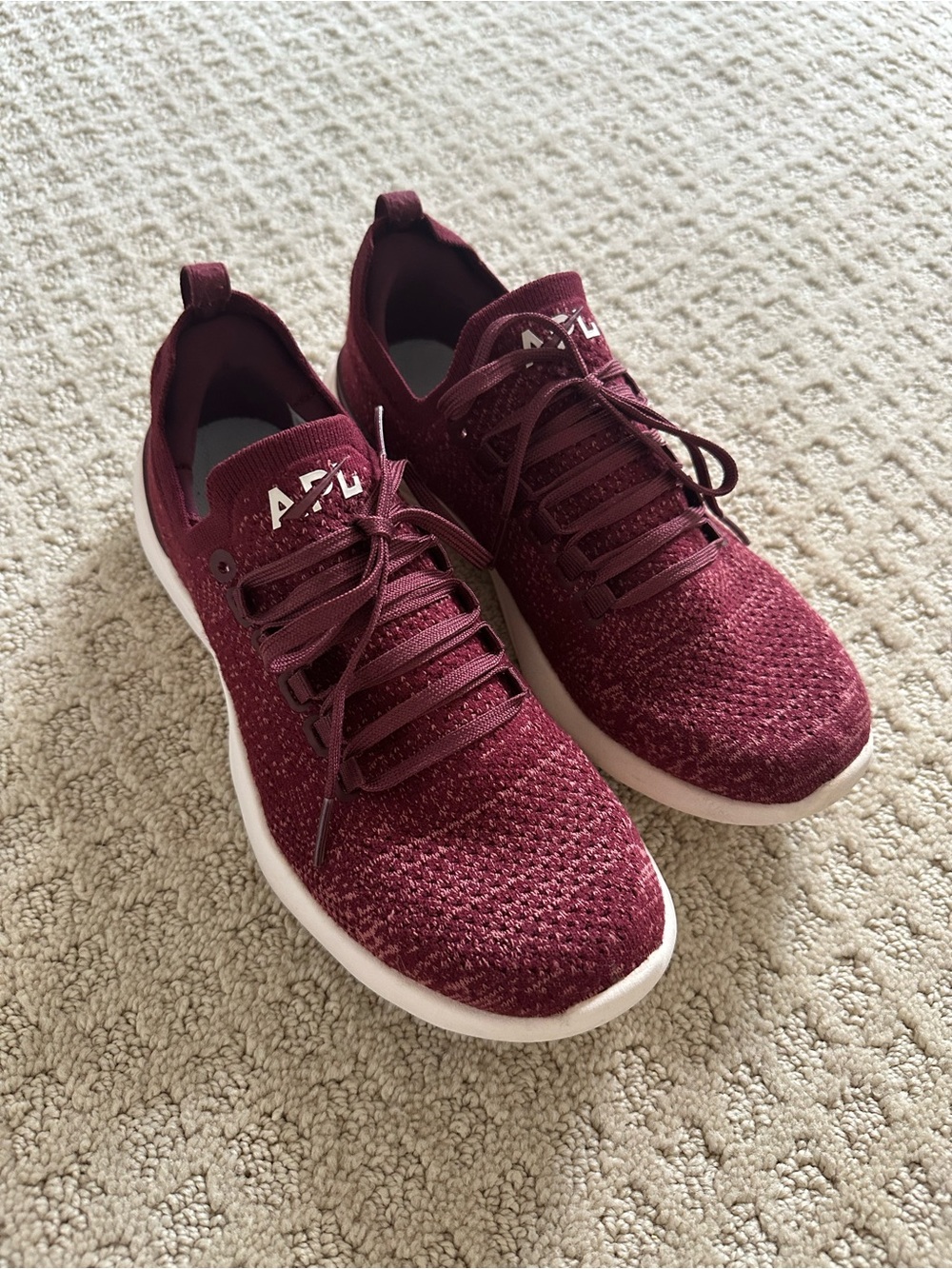 APL Women's Knit Athletic Sneakers in Maroon